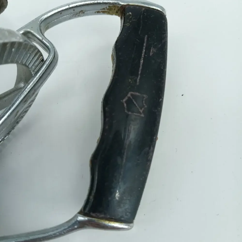 Vintage US Stainless Steel Rotary Egg Beater Hand Crank Mixer Black Handle USA